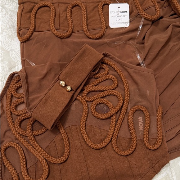 Fashion Nova Copper Skirt Set - Picture 6 of 8